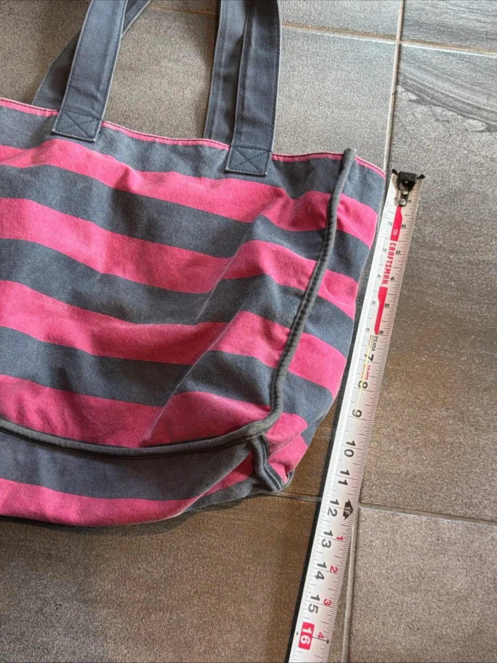 Aeropostale Navy Pink Striped Tote Bag vintage Y2K  Messenger/ Shoulder Bag